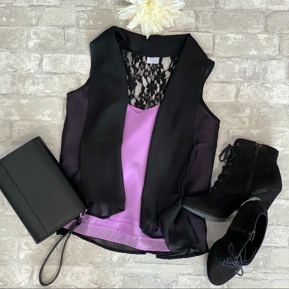 SOLD | Elegant & Sheer Suzy Shier Lace Vest - Picture 7 of 14